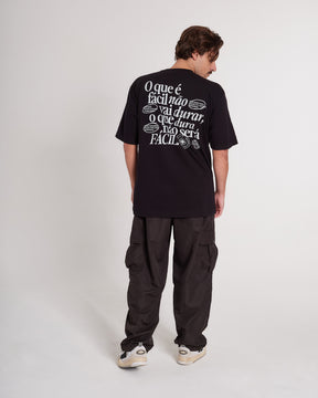 T-Shirt Oversized Printed Easy - Black