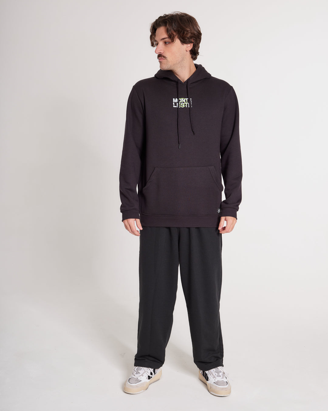 Sweatshirt Kangaroo Hooded - Portas Black