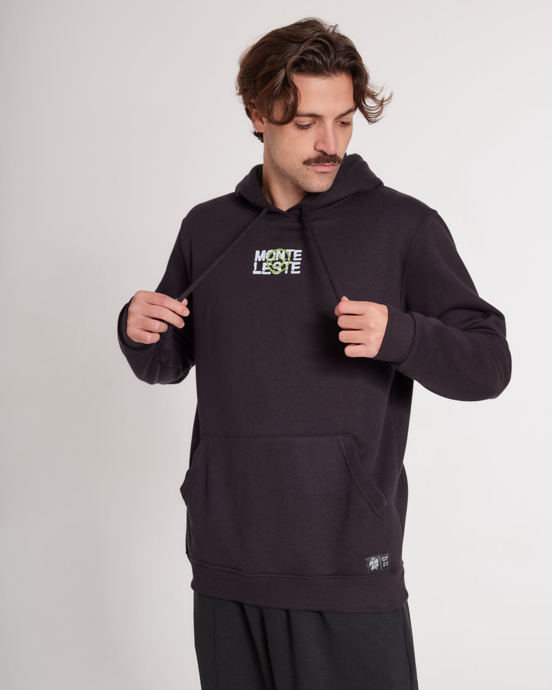 Sweatshirt Kangaroo Hooded - Portas Black