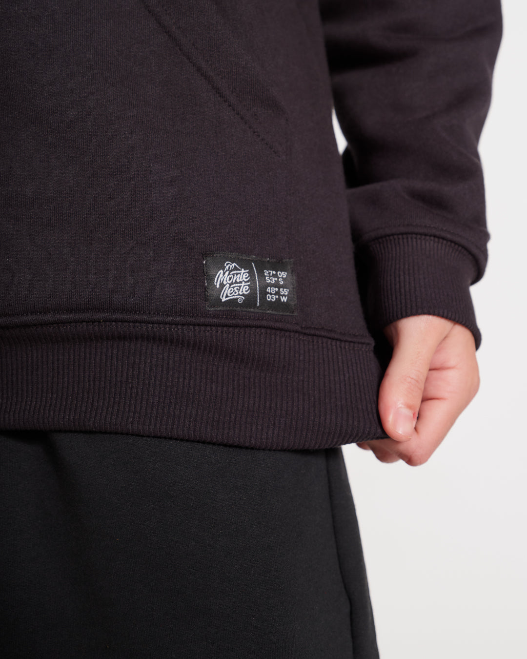 Sweatshirt Kangaroo Hooded - Portas Black