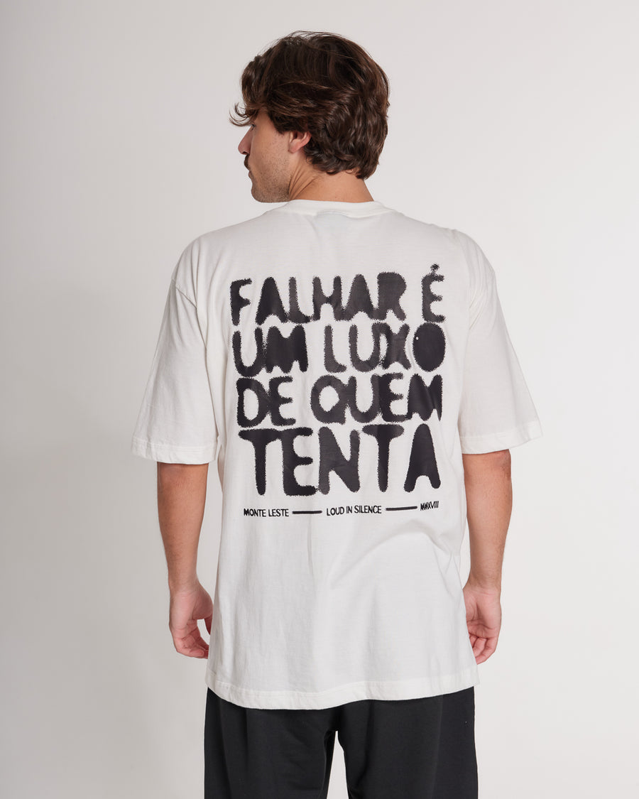 T-Shirt Oversized Printed Tenta - Off White