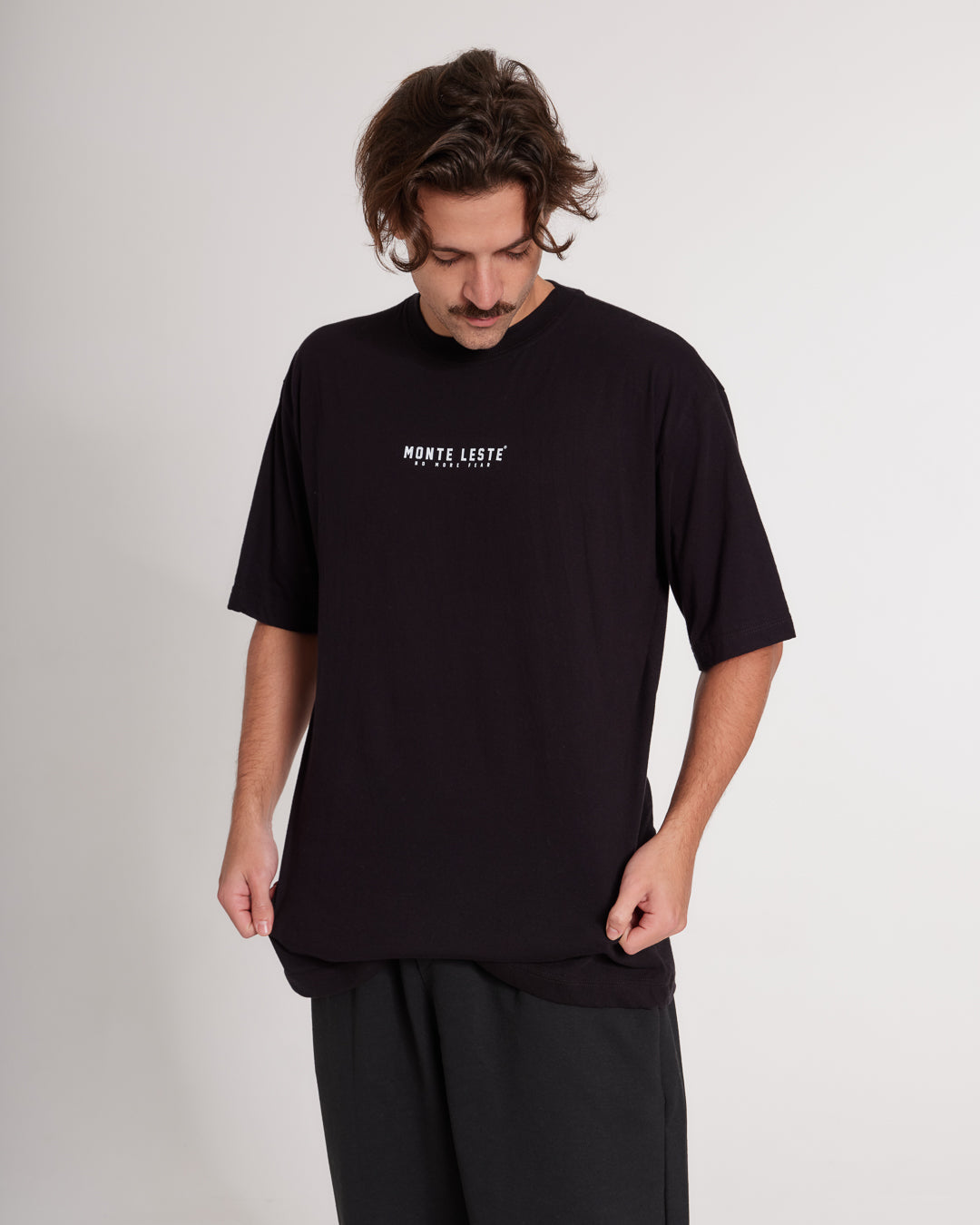 T-Shirt Oversized Printed Brave - Black