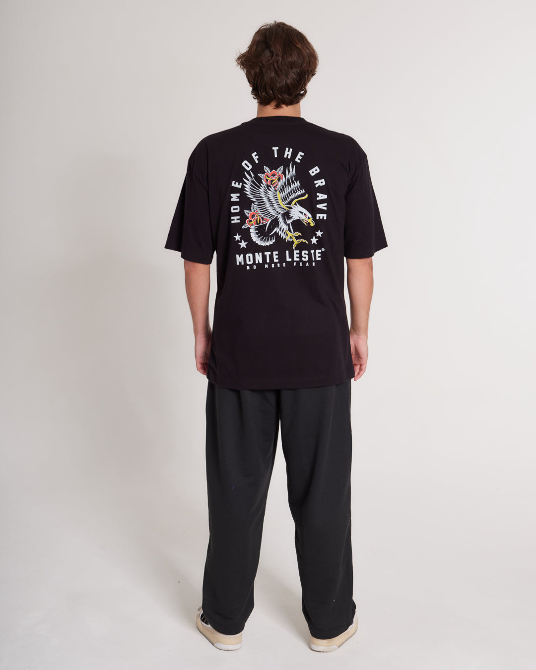 T-Shirt Oversized Printed Brave - Black