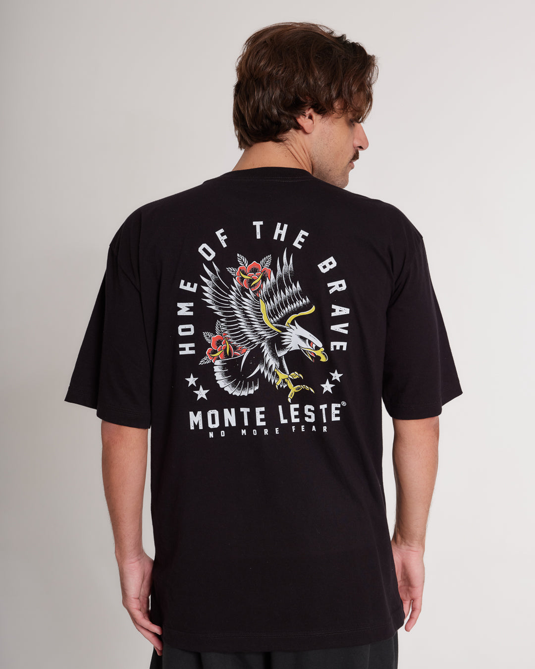 T-Shirt Oversized Printed Brave - Black