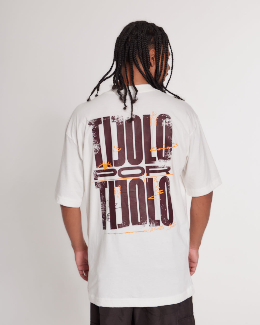 T-Shirt Oversized Printed Tijolo - Off White