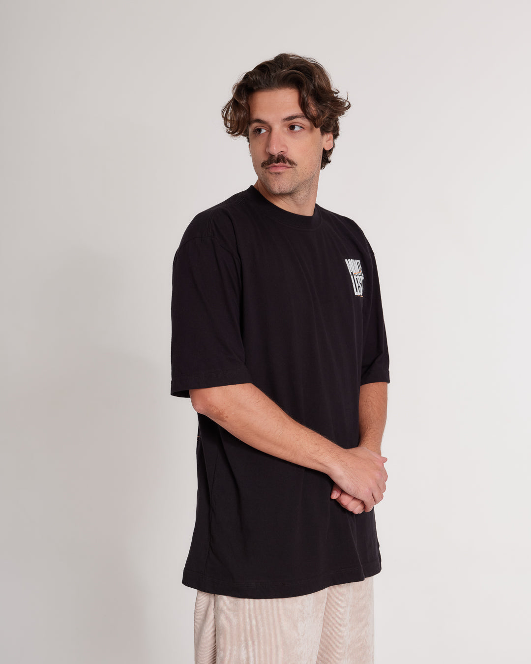 T-Shirt Oversized Printed Tijolo - Black