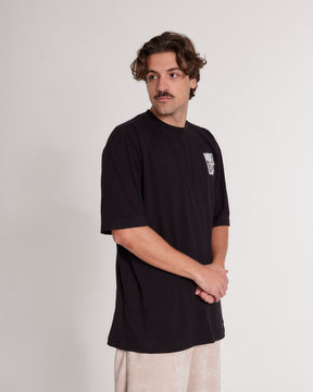 T-Shirt Oversized Printed Tijolo - Black
