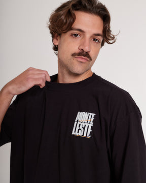 T-Shirt Oversized Printed Tijolo - Black