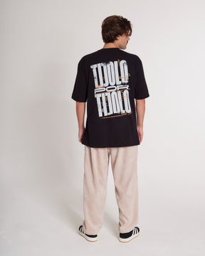 T-Shirt Oversized Printed Tijolo - Black