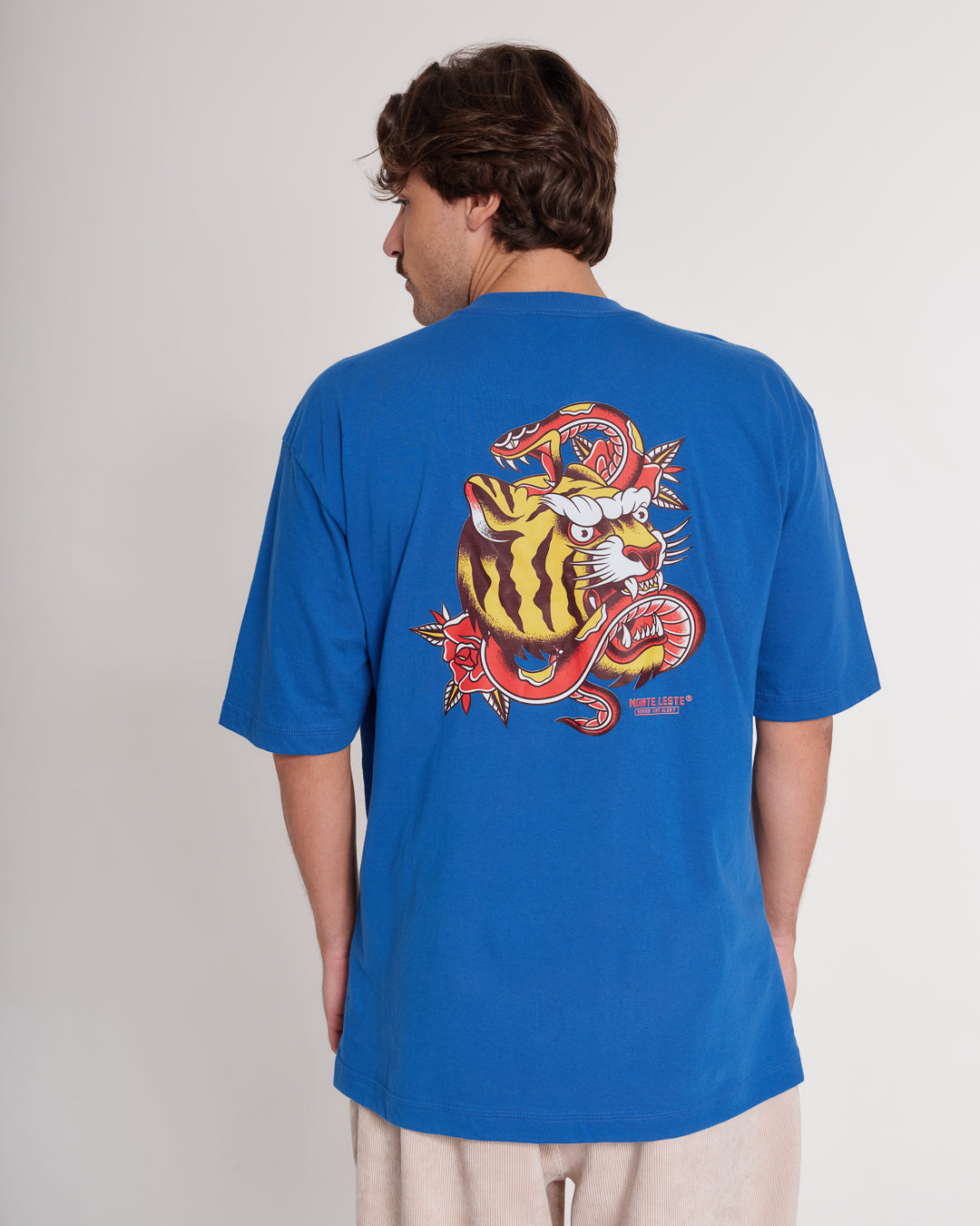 T-Shirt Oversized Printed Honor - Royal Blue