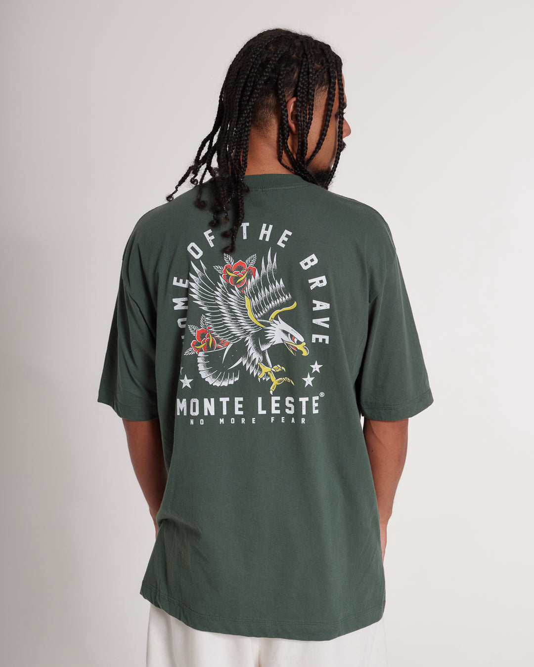 T-Shirt Oversized Printed Brave - Green