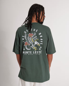 T-Shirt Oversized Printed Brave - Green