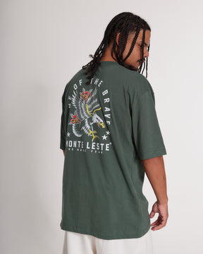 T-Shirt Oversized Printed Brave - Green