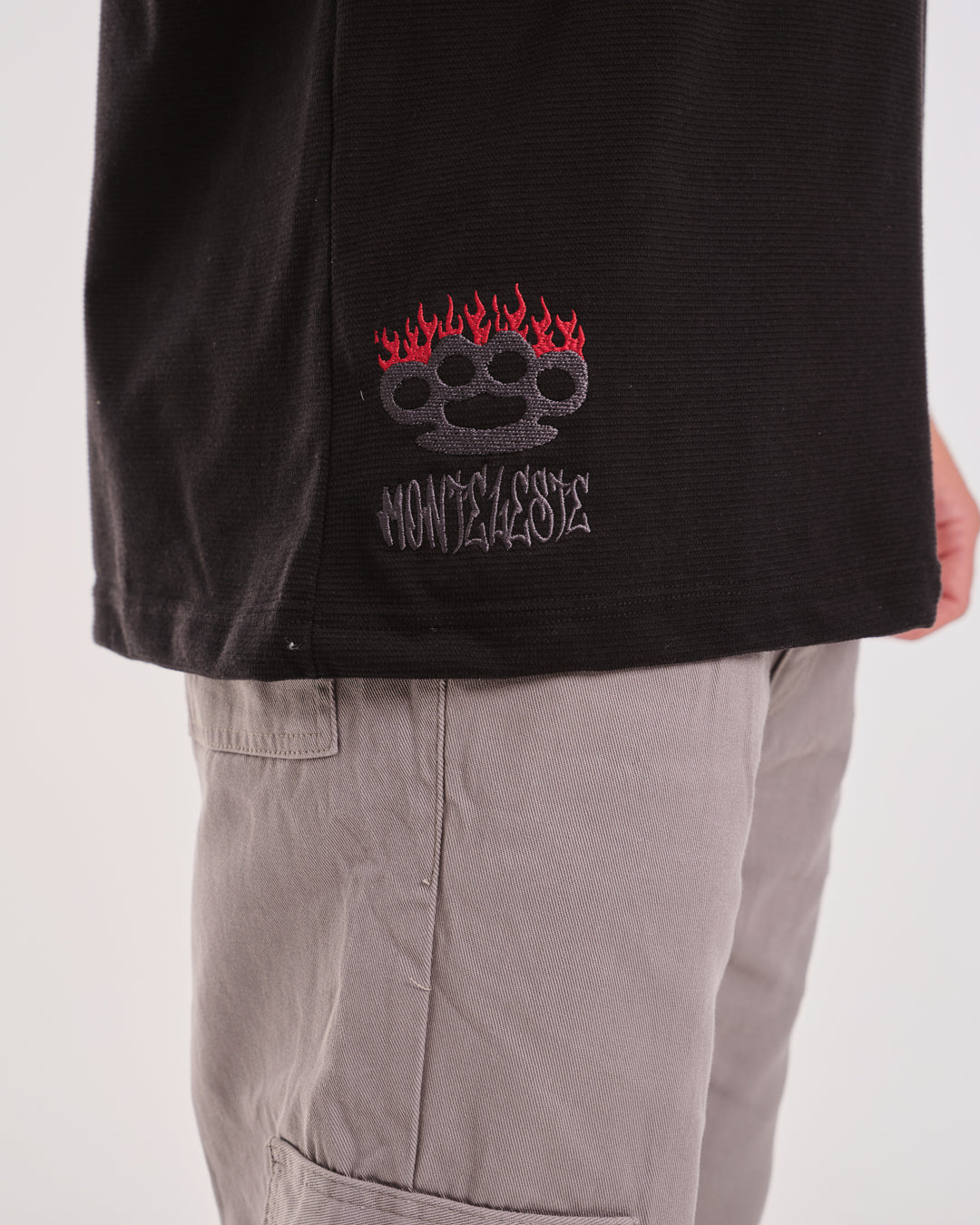 T-Shirt Oversized Printed Live - Black