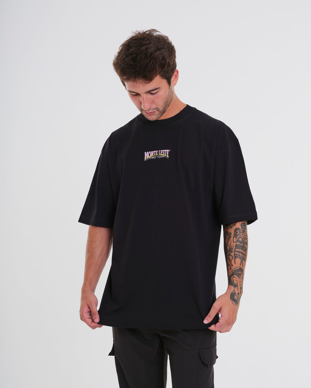 T-Shirt Oversized Printed Times - Black