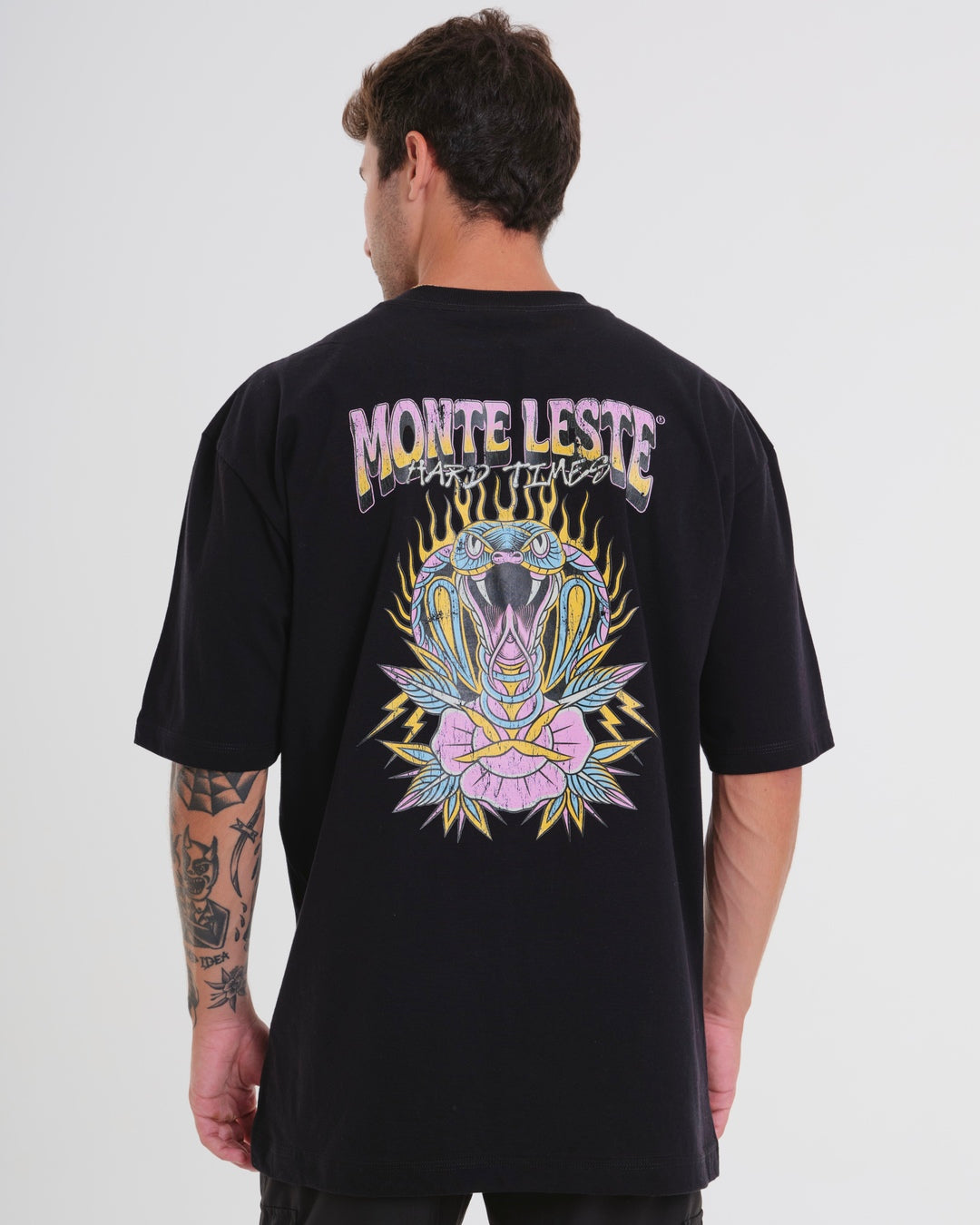 T-Shirt Oversized Printed Times - Black