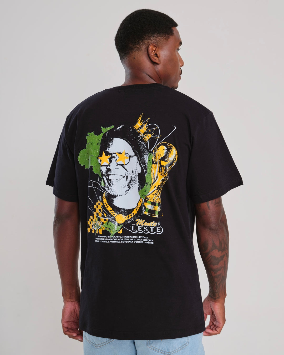 T-Shirt Oversized Printed Rolê - Black