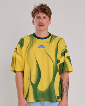 Oversized Sleeve T-Shirt Printed Artilheiro - Yellow