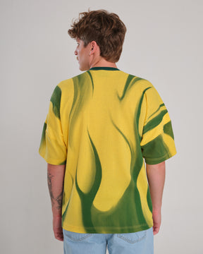Oversized Sleeve T-Shirt Printed Artilheiro - Yellow