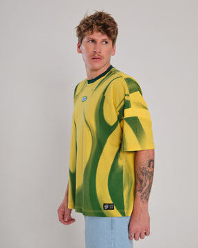Oversized Sleeve T-Shirt Printed Artilheiro - Yellow