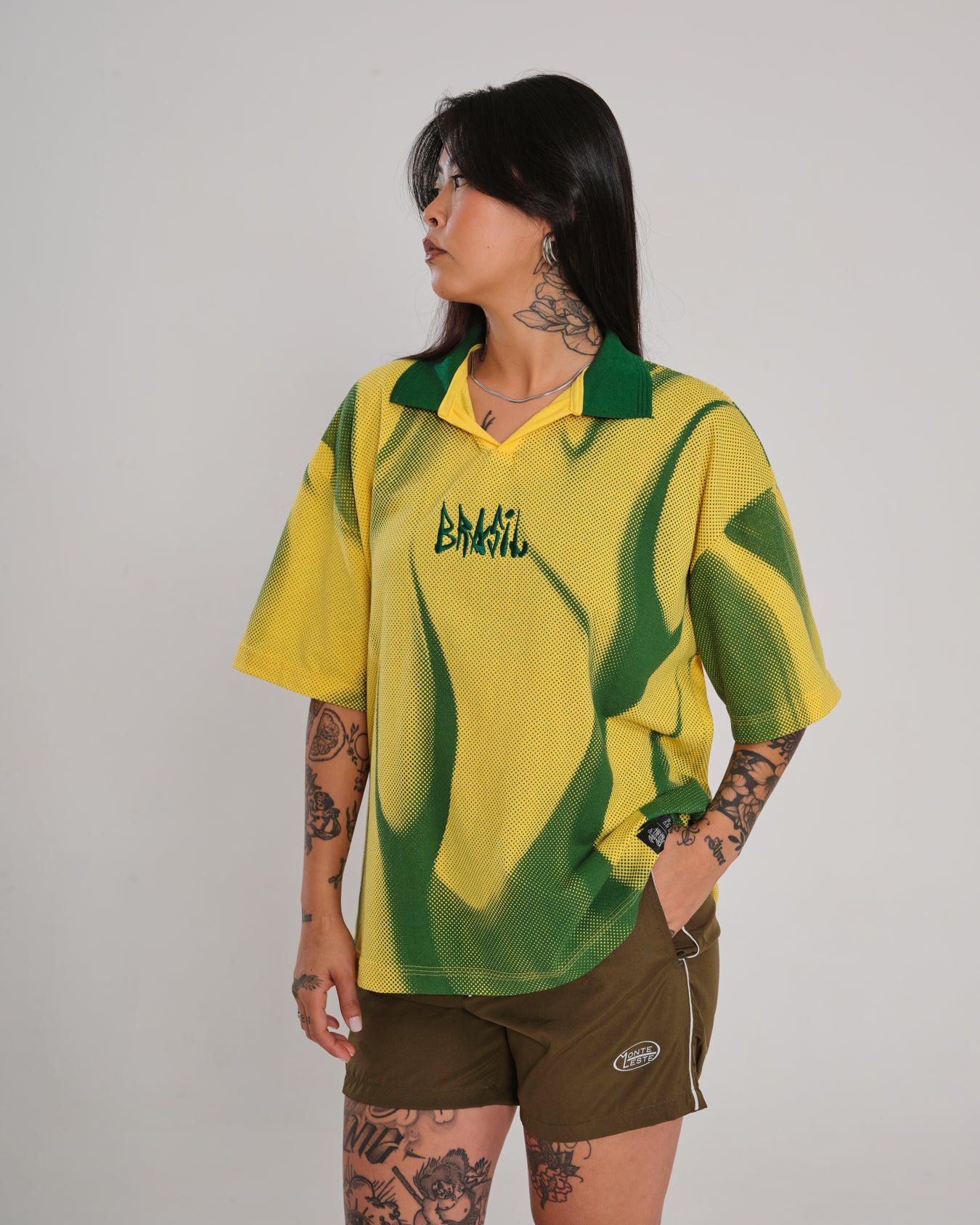 Polo Shirt Oversized Printed Penta - Yellow