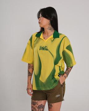 Polo Shirt Oversized Printed Penta - Yellow