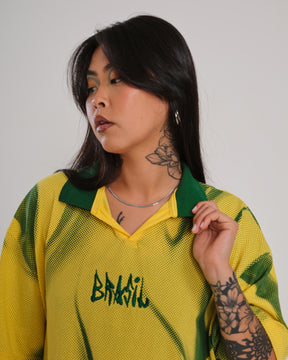 Polo Shirt Oversized Printed Penta - Yellow