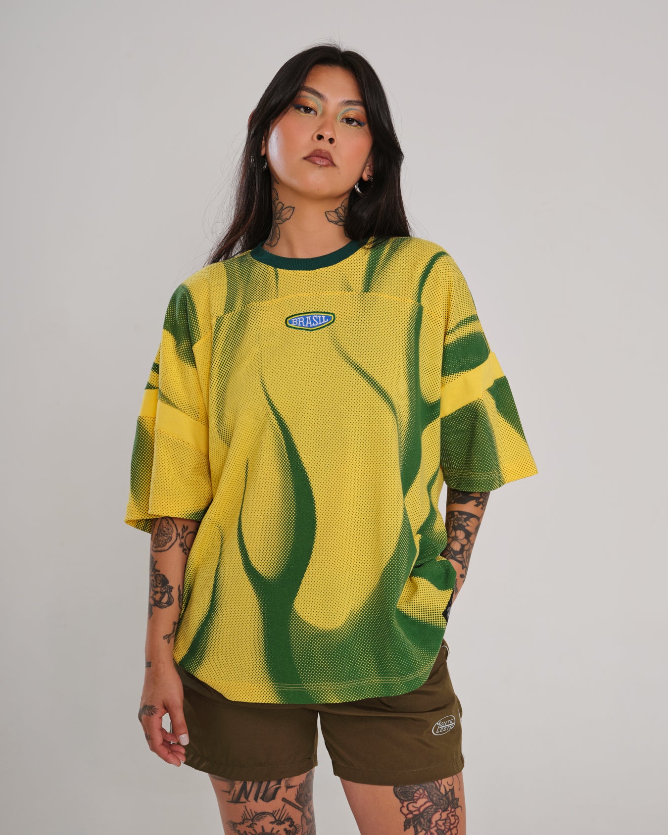 Oversized Sleeve T-Shirt Printed Artilheiro - Yellow