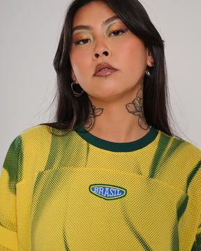 Oversized Sleeve T-Shirt Printed Artilheiro - Yellow
