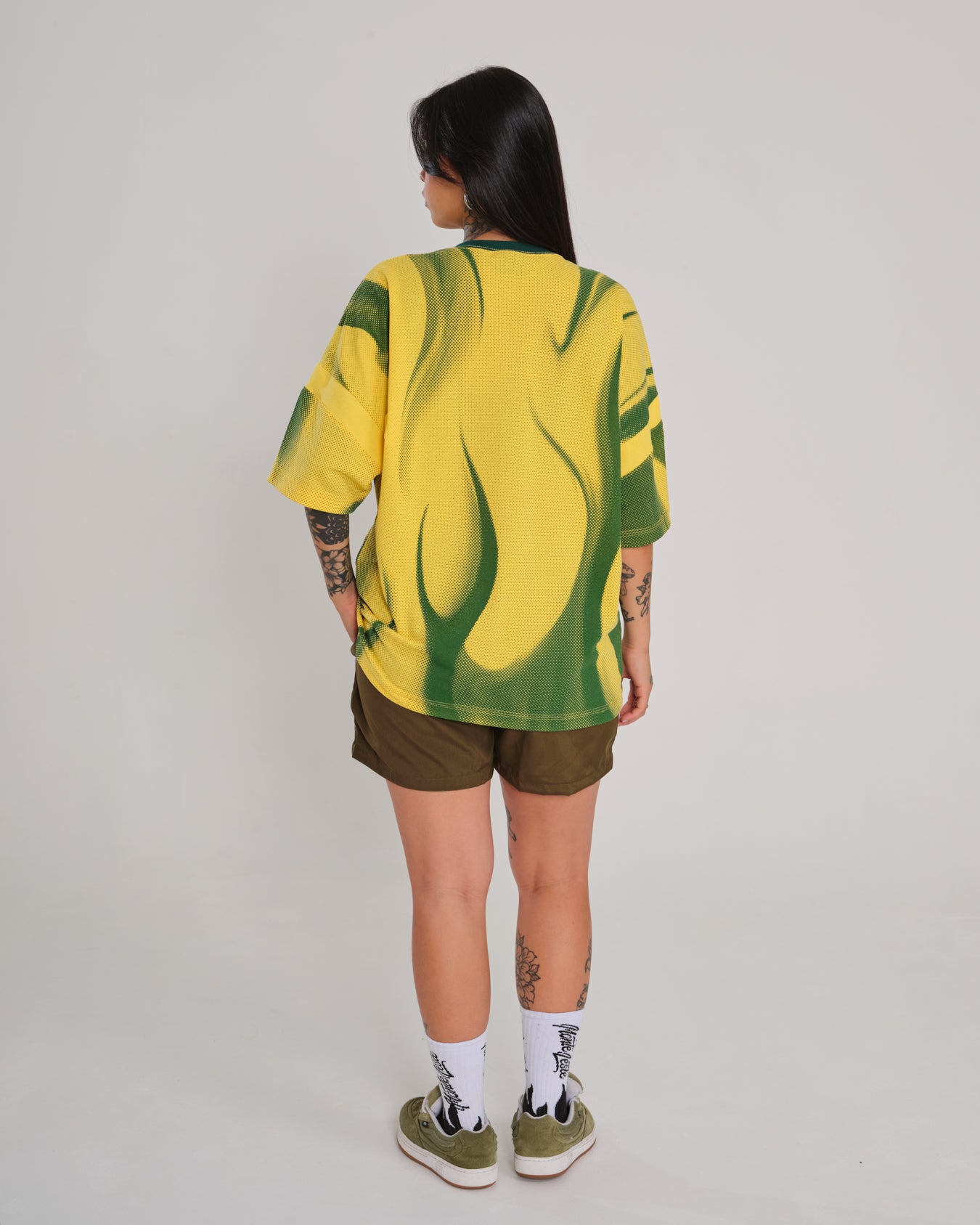 Oversized Sleeve T-Shirt Printed Artilheiro - Yellow