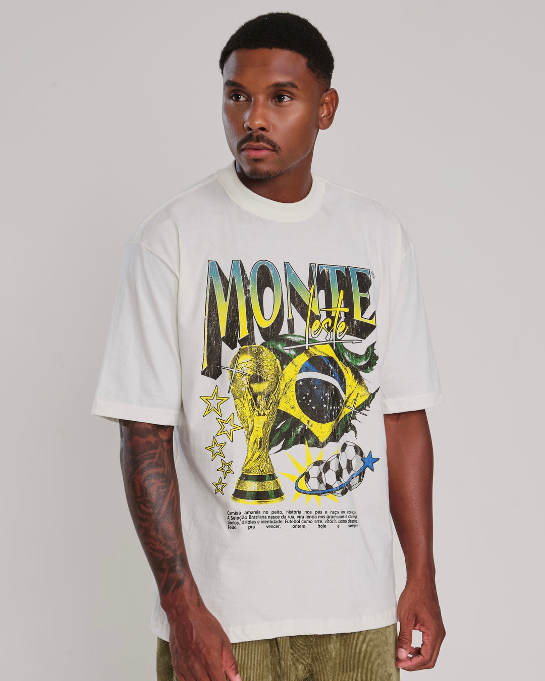 T-Shirt Oversized Printed Taça - Off White