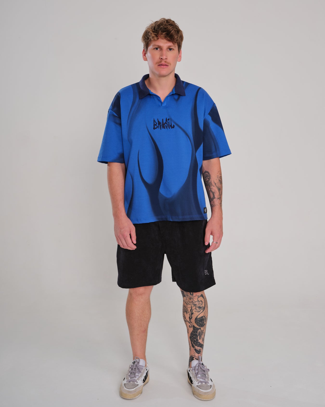 Polo Shirt Oversized Printed Penta - Blue Royal
