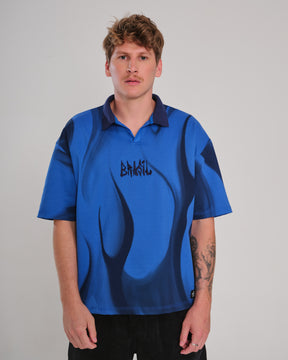 Polo Shirt Oversized Printed Penta - Blue Royal