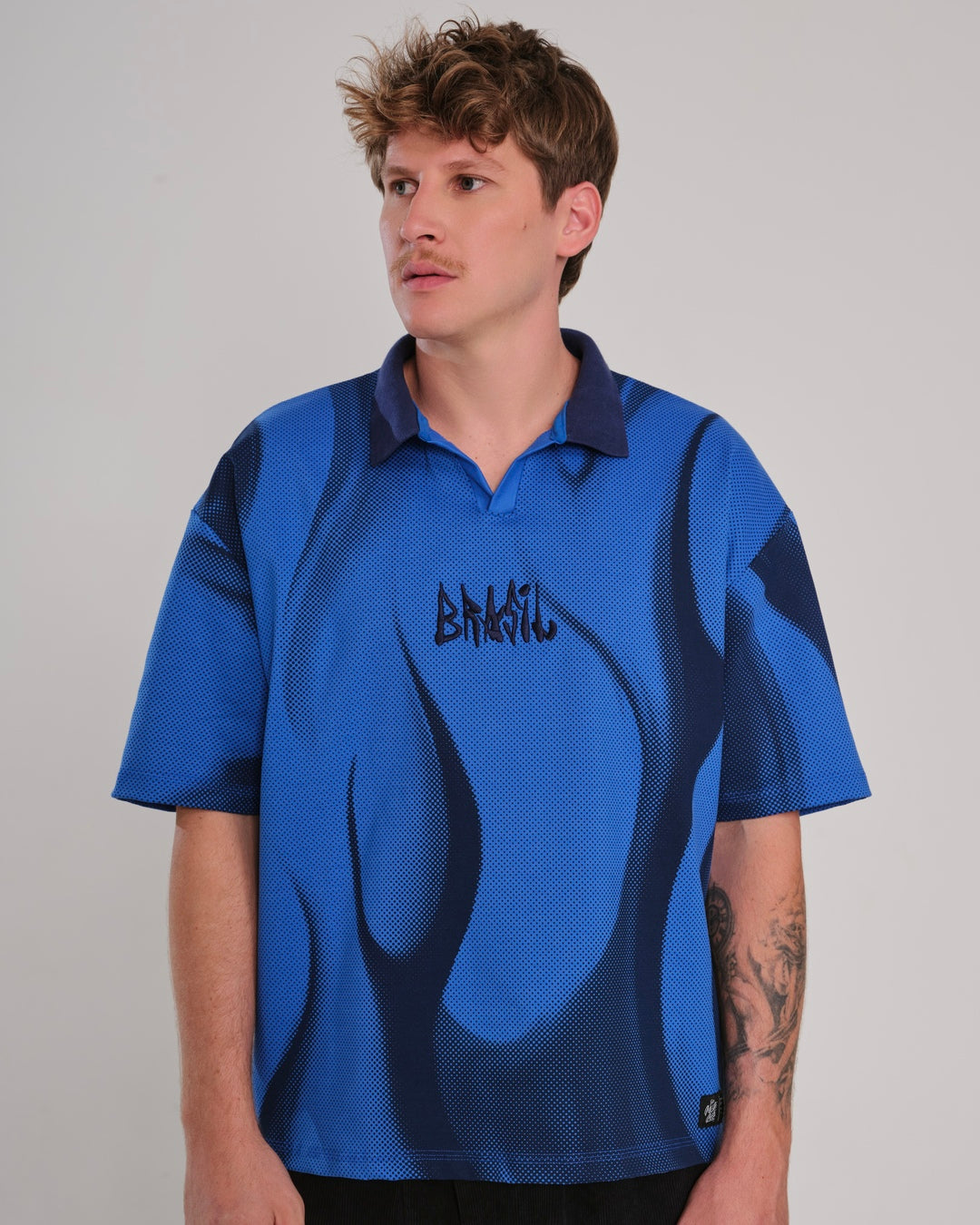 Polo Shirt Oversized Printed Penta - Blue Royal