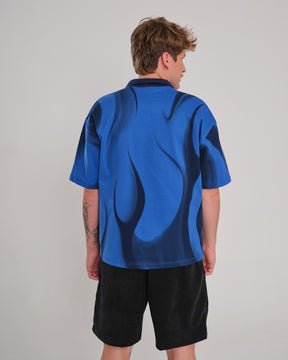 Polo Shirt Oversized Printed Penta - Blue Royal