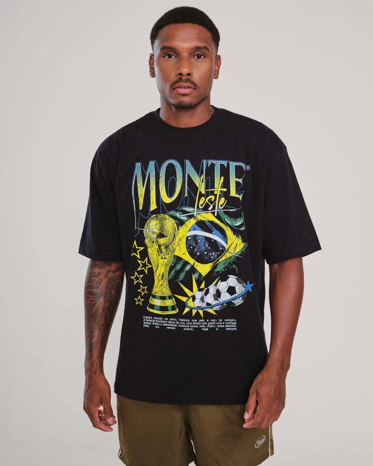 T-Shirt Oversized Printed Taça - Black