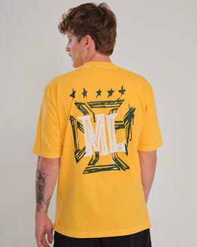 T-Shirt Oversized Printed Brazil - Yellow
