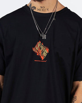 T-Shirt Regular Printed - Fire Money Black