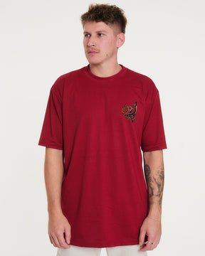 T-Shirt Oversized Printed Kai - Red Dark