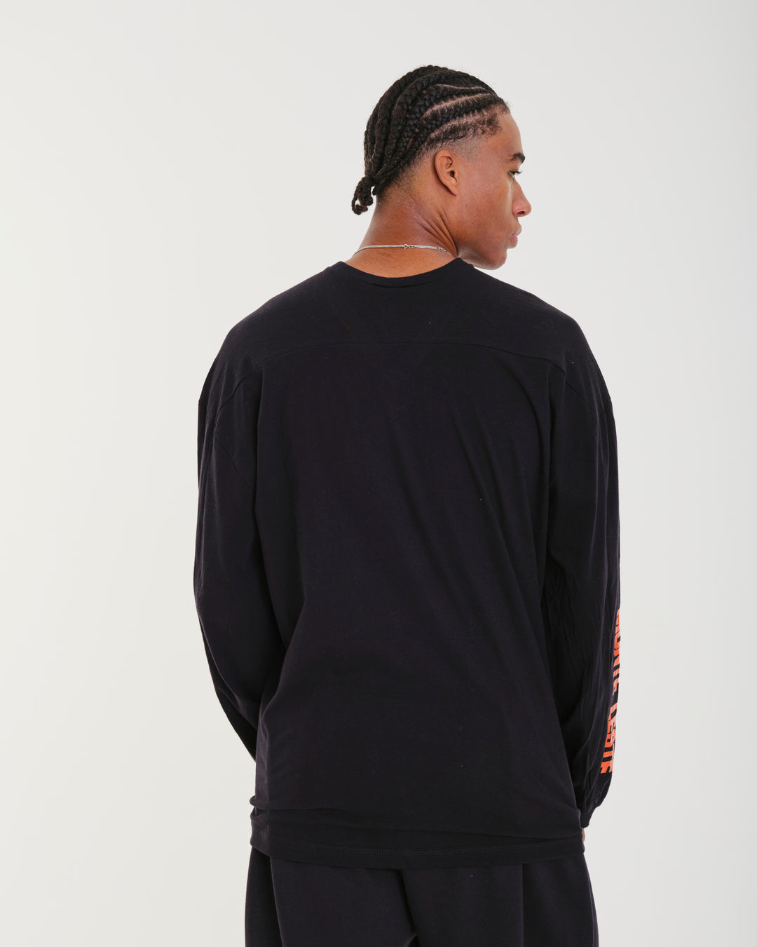 Oversized Long Sleeve Jersey T-Shirt - Global Black