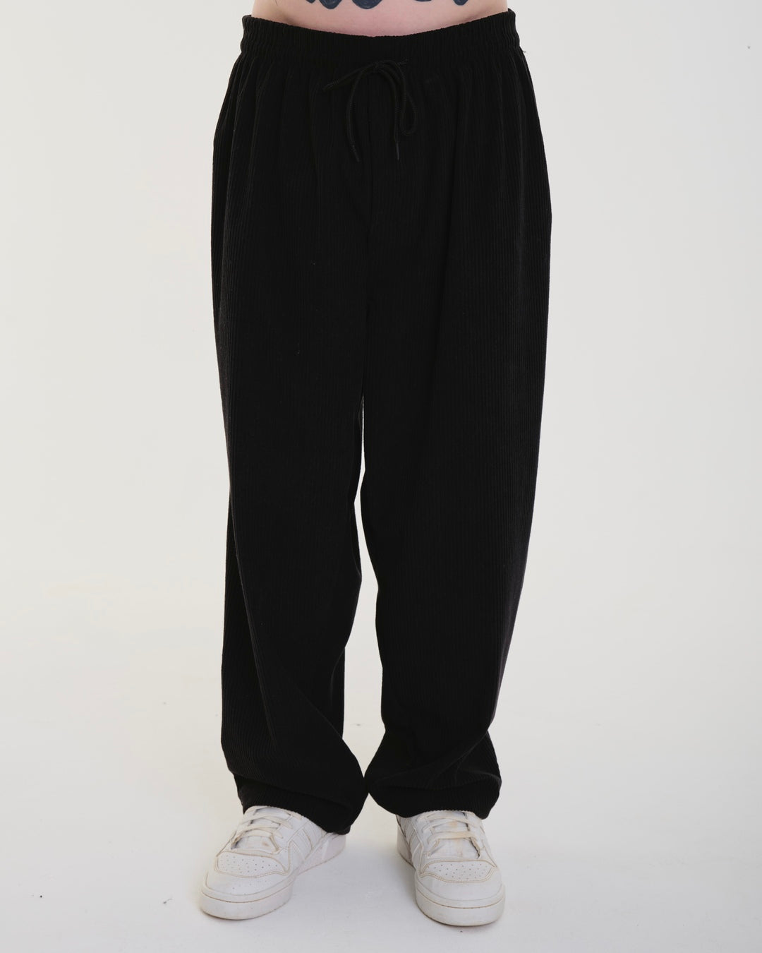 Oversized Corduroy Pants - Black