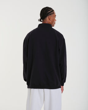 High Collar Sweatshirt - Plain Moss Green