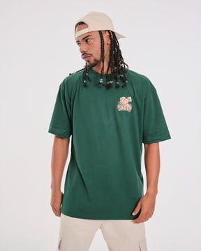 T-Shirt Oversized Printed Never - Green Forest