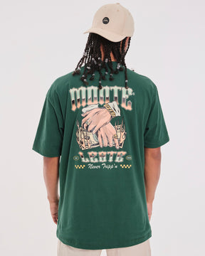 T-Shirt Oversized Printed Never - Green Forest