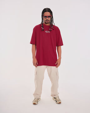 T-Shirt Oversized Printed Born Free - Red
