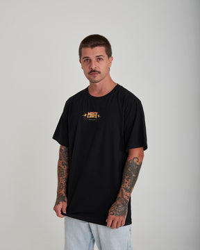 T-Shirt Oversized Printed Fearless - Black