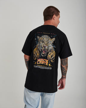 T-Shirt Oversized Printed Fearless - Black