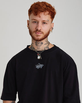 T-Shirt Oversized Printed Star - Black