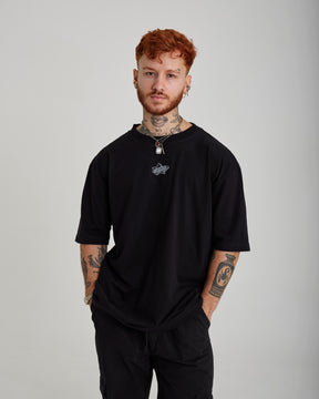 T-Shirt Oversized Printed Star - Black