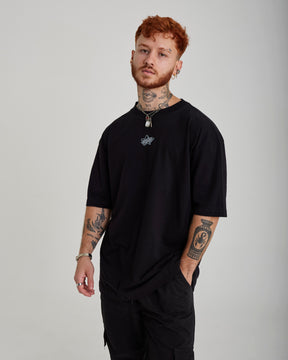 T-Shirt Oversized Printed Star - Black